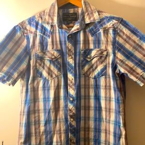 Cody James size small vivid plaid pearl button western shirt